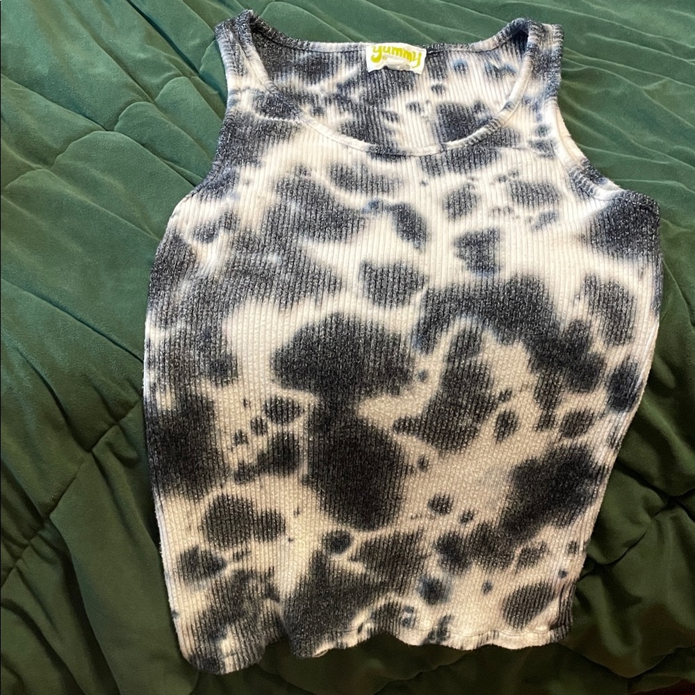 Yummy Black and White Tie-Dye Tank Top